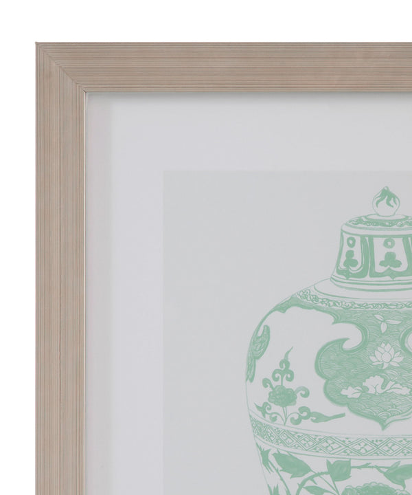 Mint Vases I Framed Print - Green / Beige