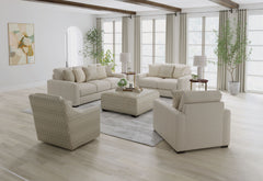 Hyde Park - Fabric Cocktail Ottoman - Beige