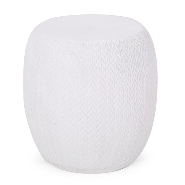 Outdoor Lightweight, Concrete Side Table - Antique White