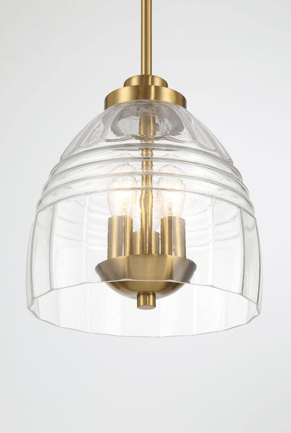 Ember - 3 Candle Lights Chain Pendant - Clear / Gold