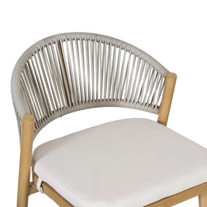 Outdoor 26" Counter Height Metal Frame Counter Stools With Scallop Shaped Backrest & Water Resistant Cushions