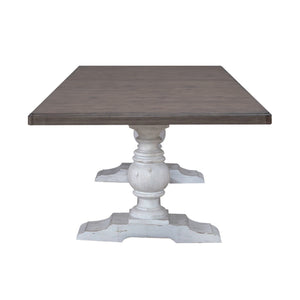 River Place - Trestle Table - Riverstone White & Tobacco