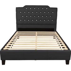 Modern Bed Frame With Tufted Upholstered Headboard