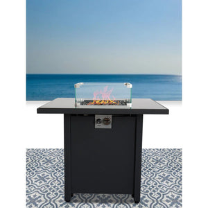 Powder Coated Fire Pit With Top - Black