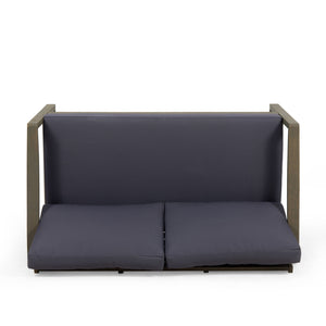 4 Person Outdoor Seating Group With Water Resistant Cushions - Dark Gray