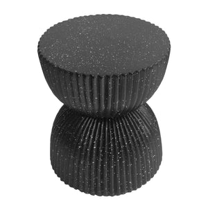 Side Table With Speckled Ribbed Texture