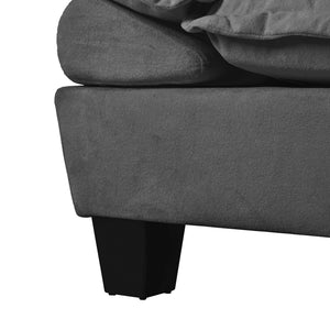 Modular Sectional Sofa With Movable Ottoman & Pillows