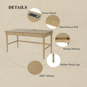 Modern Writing Desk With Drawers For Home Office