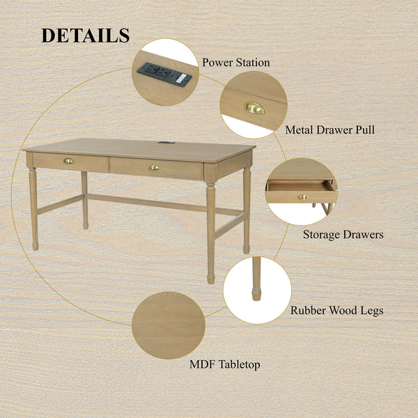 Modern Writing Desk With Drawers For Home Office