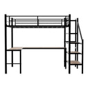 Loft Bed With L-Shaped Desk, Large Storage Space