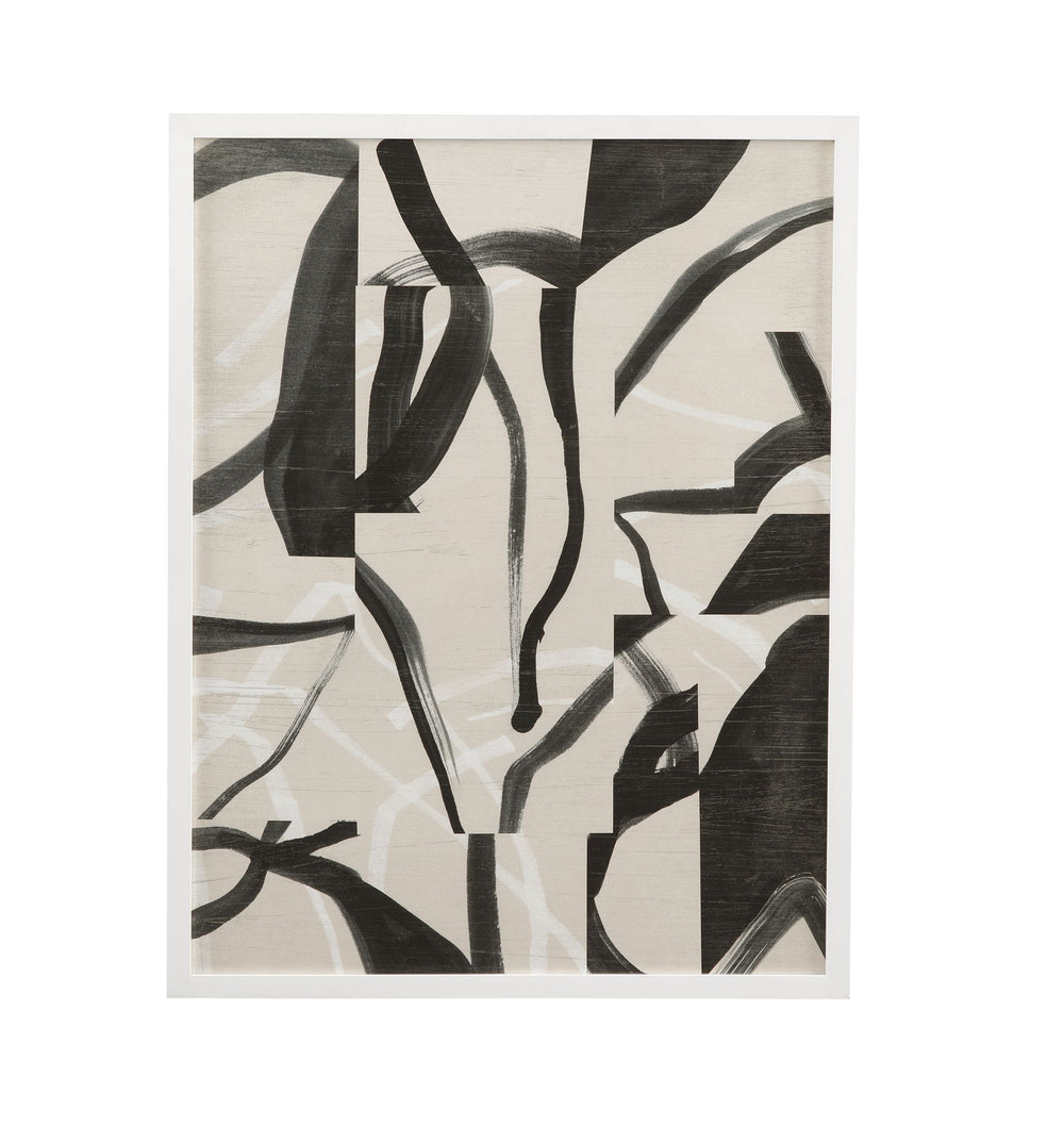 Ink Maze I Framed Print - Gray / Black