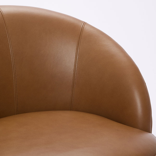Swivel Accent Chair With 360° Smooth Spin - Black / Light Brown / Silver