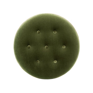 Maribel - Round Accent Ottoman - Olive Green