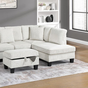 Sectional Sofa With Storage Ottoman And Pillows