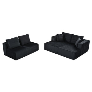 U-Shaped Modular Sectional Sofa With Double Chaise, Oversized Deep Seat For Living Room