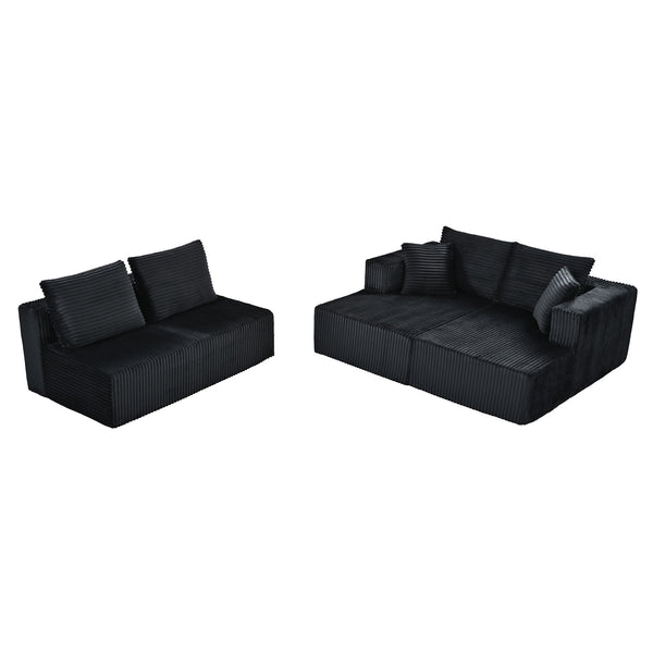 U-Shaped Modular Sectional Sofa With Double Chaise, Oversized Deep Seat For Living Room