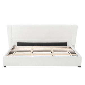 Upholstered Wingback Platform Bed Frame, No Box Spring Needed