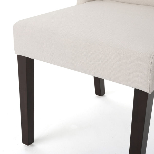Modern Wingback Dining Chair (Set of 2) With Upholstered - Ivory