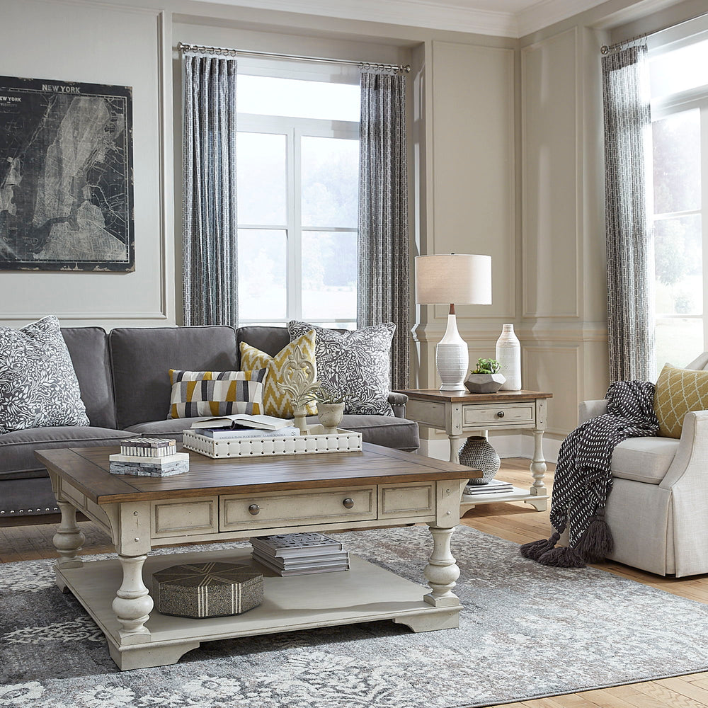 Morgan Creek - 3 Piece Living Room Set - Antique White / Wirebrushed Tobacco Accents