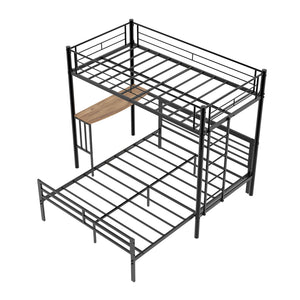 Bunk Bed With Built In Desk & Guardrail Frame