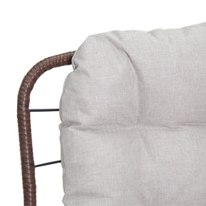 Patio Loveseat Sofa With Extra Thick Tufted Cushion - Brown