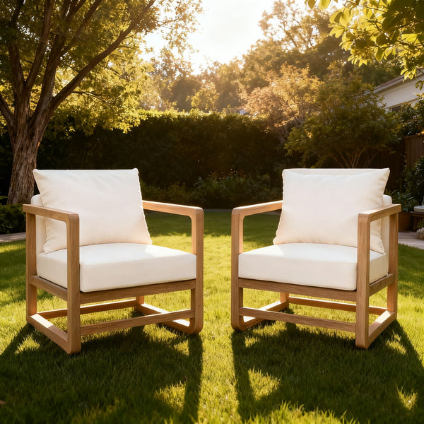 Outdoor Lounge Chair With Oversized Cushion Set For Patio