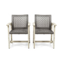 Outdoor Dining Chair Acacia Wood Frame (Set of 2)