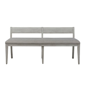 Farmhouse Reimagined - Upholstered Bench - Antique White / Chestnut Tops