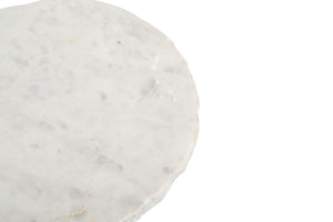 Aeirith - Accent Table - Natural Edge White Marble / Antique Brass