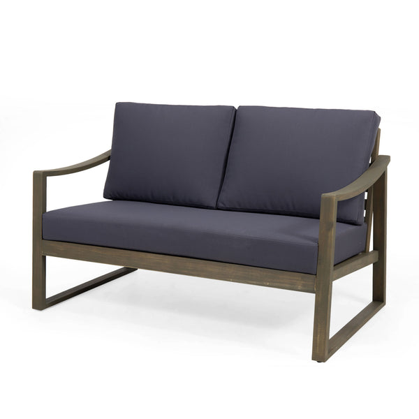 4 Person Outdoor Seating Group With Water Resistant Cushions - Dark Gray