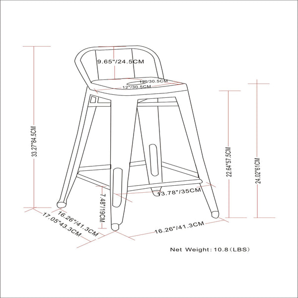 Rayne - Curved Back Metal Stool (Set of 2)