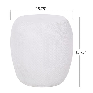 Outdoor Lightweight, Concrete Side Table - Antique White