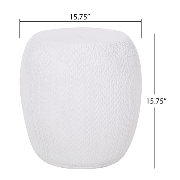 Outdoor Lightweight, Concrete Side Table - Antique White