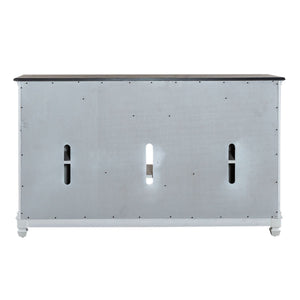 Allyson Park - 68" Highboy TV Console - Wirebrushed White / Charcoal