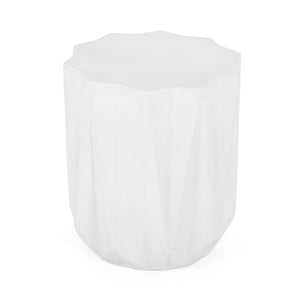 Outdoor Lightweight Concrete Side Table - Antique White