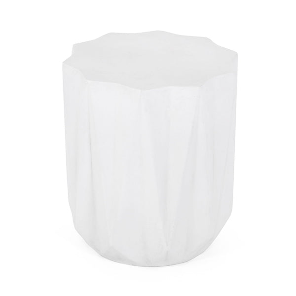 Outdoor Lightweight Concrete Side Table - Antique White