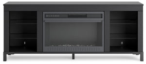 Cayberry - TV Stand With Fireplace - Black