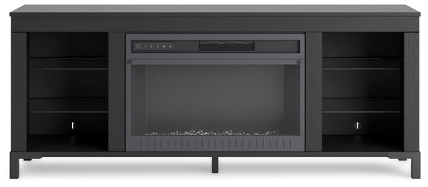 Cayberry - TV Stand With Fireplace - Black