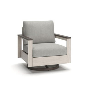 Vista Highlands - Swivel Lounge With Cushion - Brown / White