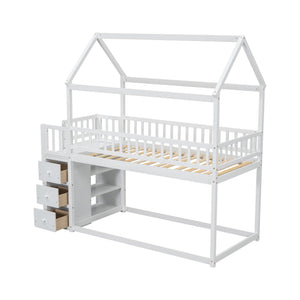 Bunk Bed With Shelves And Drawers, Storage Focused Design