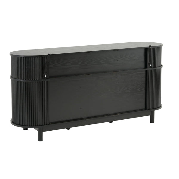 Fluted Sideboard Buffet Cabinet With Sliding Doors And Adjustable Shelves