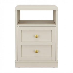 Nightstand With Door & Shelf, 2 Drawer Side Table