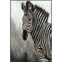 Zebra - 48" x 72" Painting By Buddy Whitlock - Black