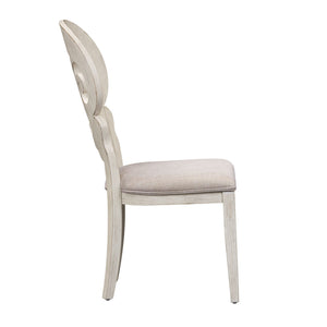 Farmhouse Reimagined - Splat Back Side Chair - Antique White / Chestnut Tops