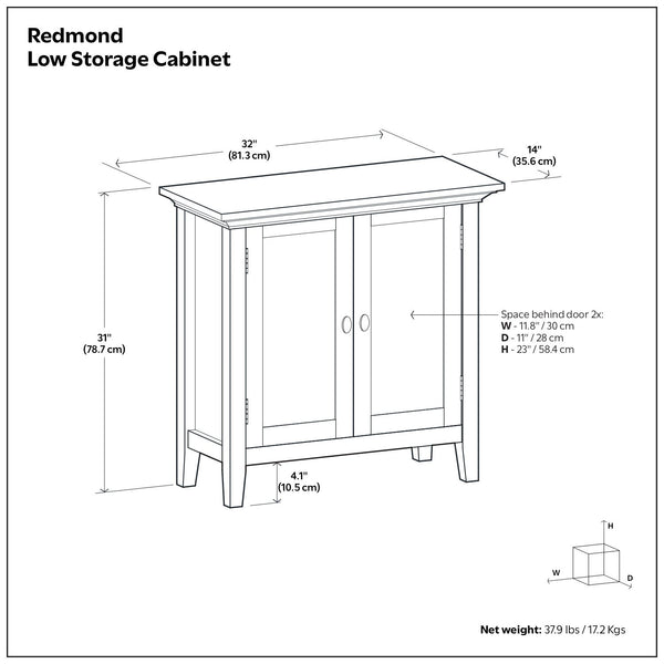 Redmond - Handcrafted Low Storage Cabinet