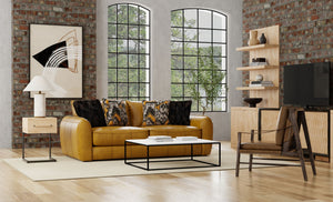 Corvara - Top Grain Italian Leather Match Sofa - Caramel
