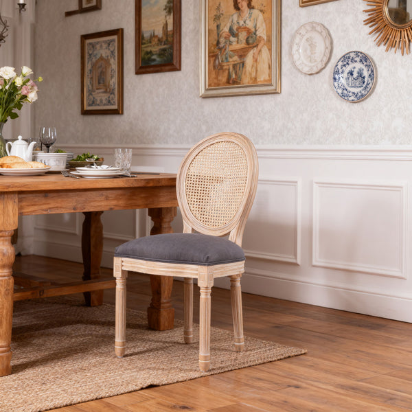 French Country Dining Chairs & Round Back (Set of 2)