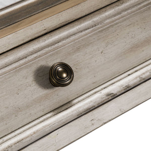 Heartland - Rect Ceiling Tile Cocktail Table - Antique White / Tobacco Tops