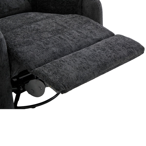 Manual Recliner Massage Chair With Swivel Rocker, 8 Massage Modes, Side Storage Pocket