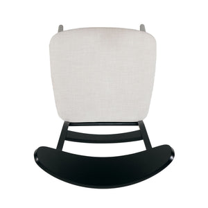 Dining Chairs With Upholstered Seat (Set of 2) - Black / Light Beige